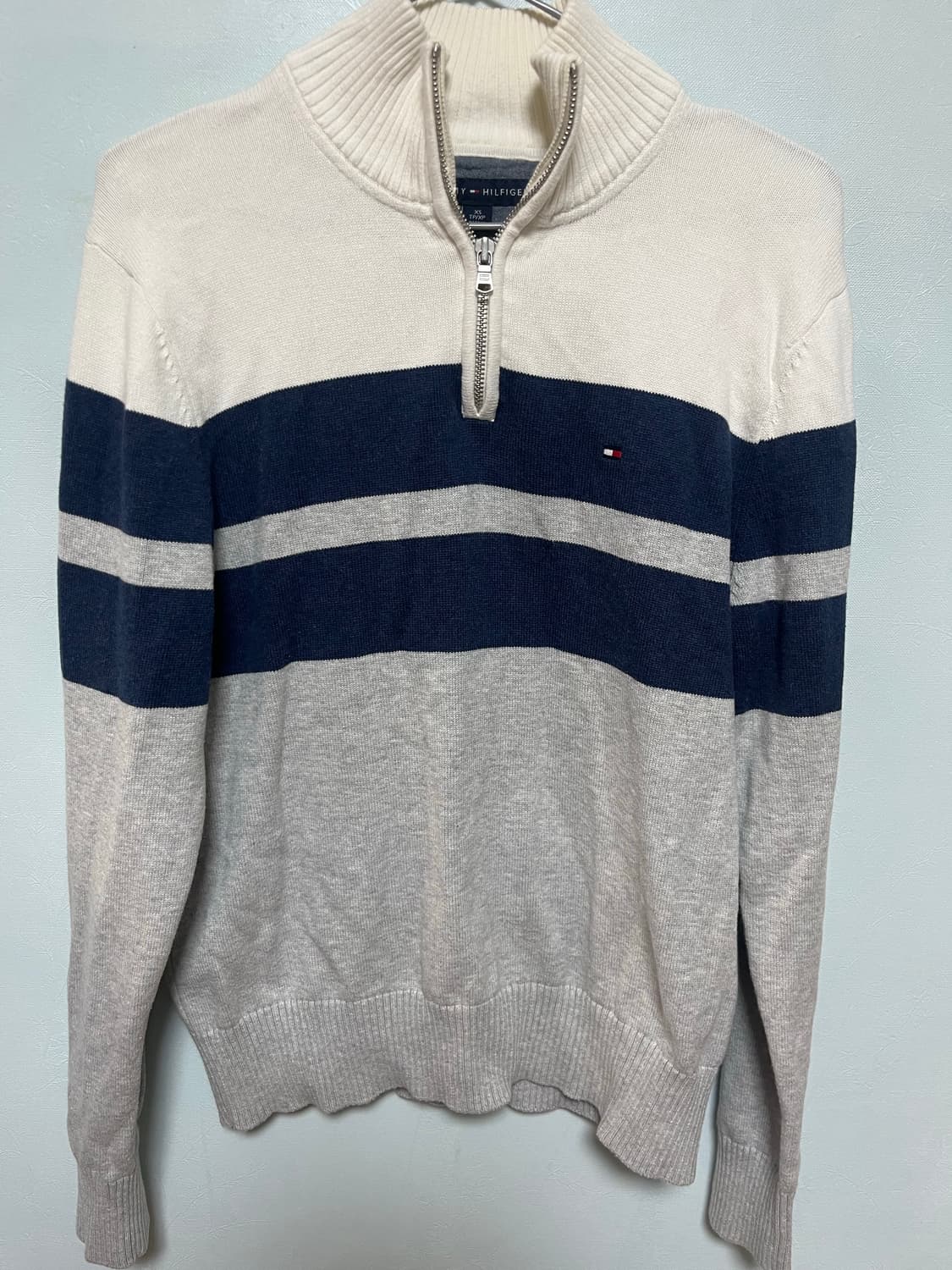타미힐피거 스트라이프 집업 니트 상품이미지1