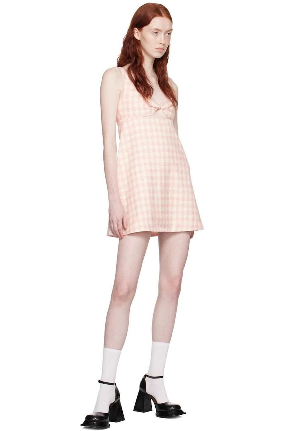 슈슈통 핑크 체크원피스 10사이즈 상품이미지1