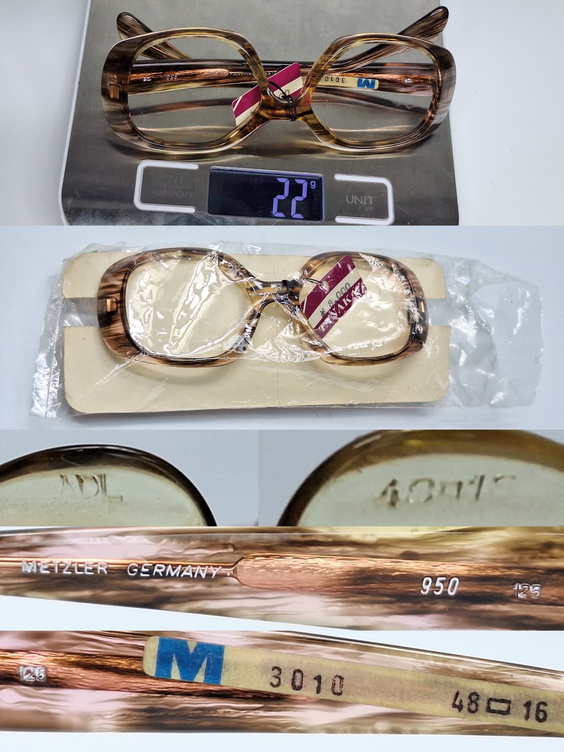 80s 독일제 빈티지 데드스톡/METZLER M3010 안경테 48mm 상품이미지9