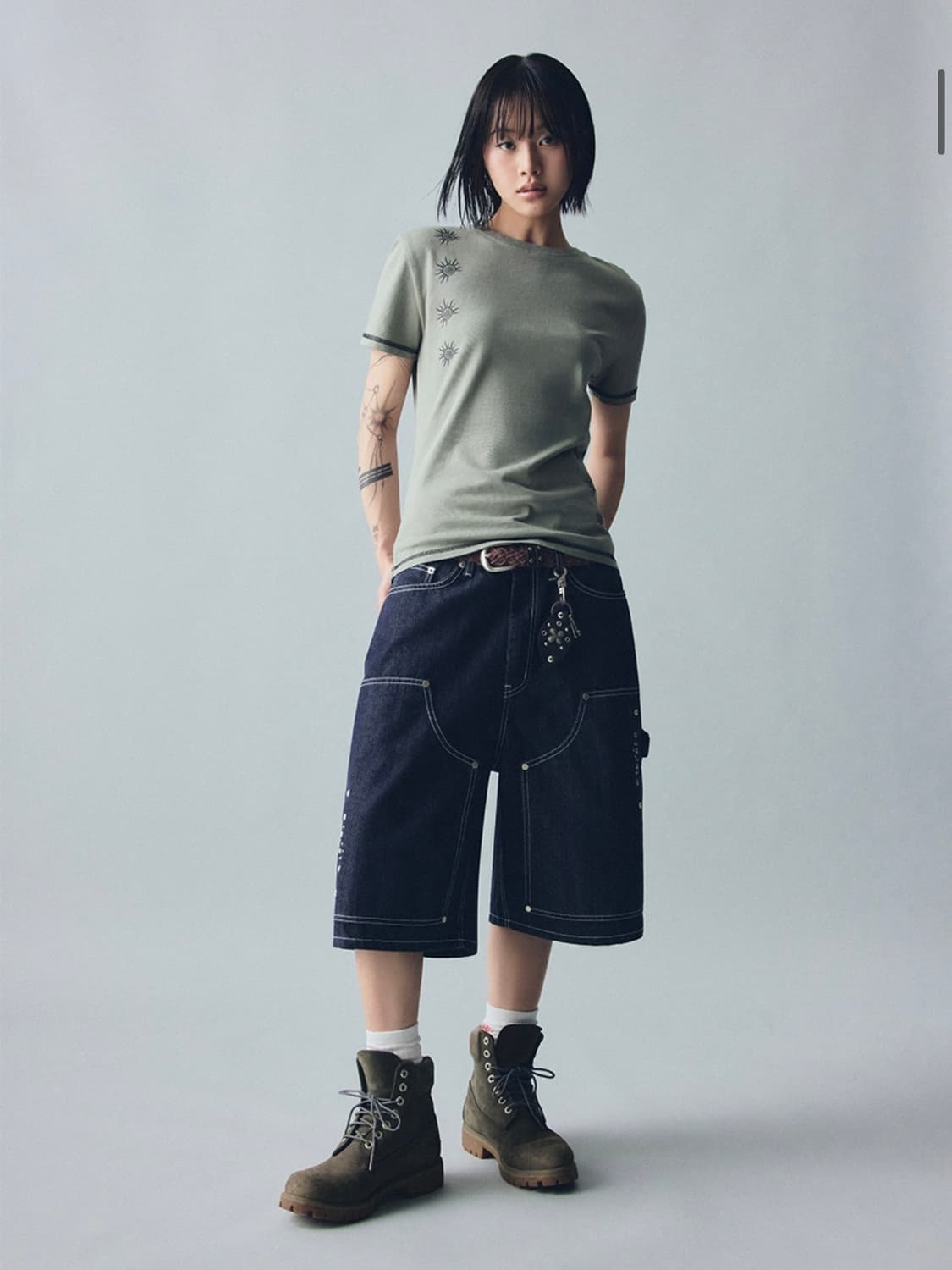 Cracked Sun Half Top (Khaki) 상품이미지2