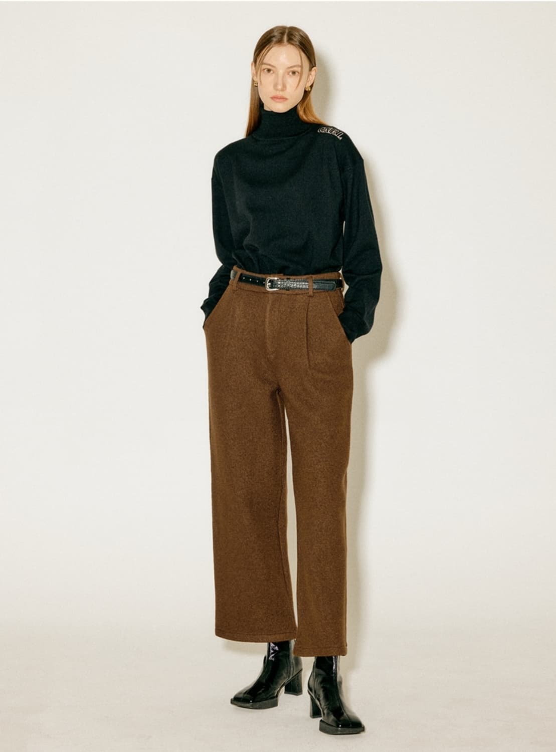 제네럴아이디어 x STND Wool 100% 핀턱 와이드 팬츠 M 상품이미지10