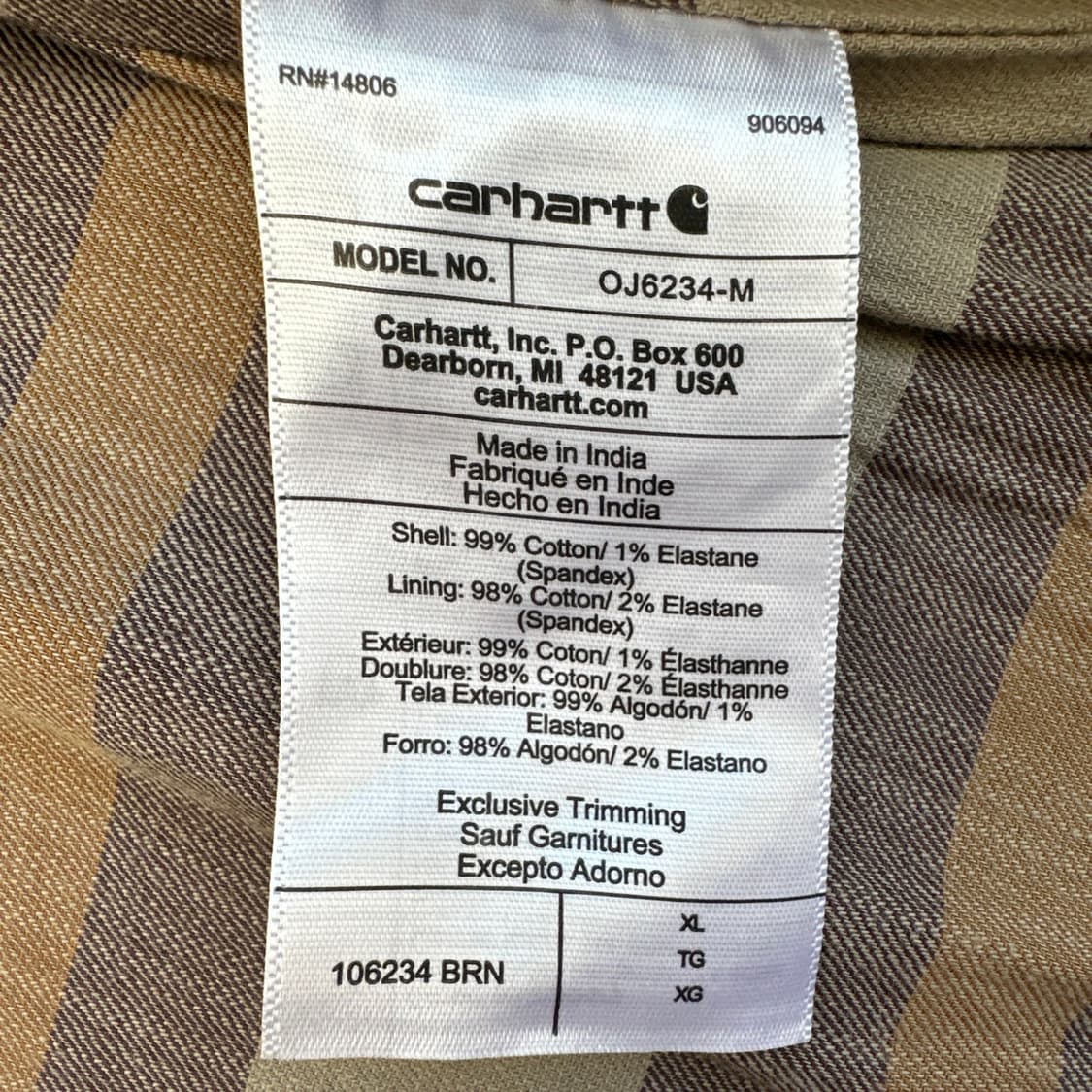 NWT 칼하트 디트로이트 자켓 브라운 XL 상품이미지9