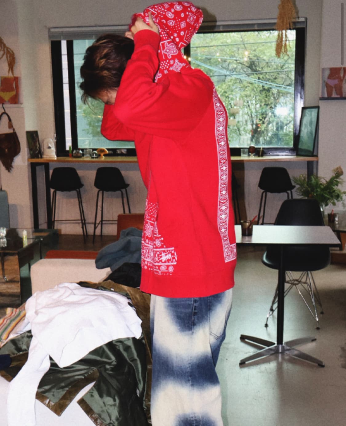 스투시 페이즐리 패턴 후드 상품이미지1