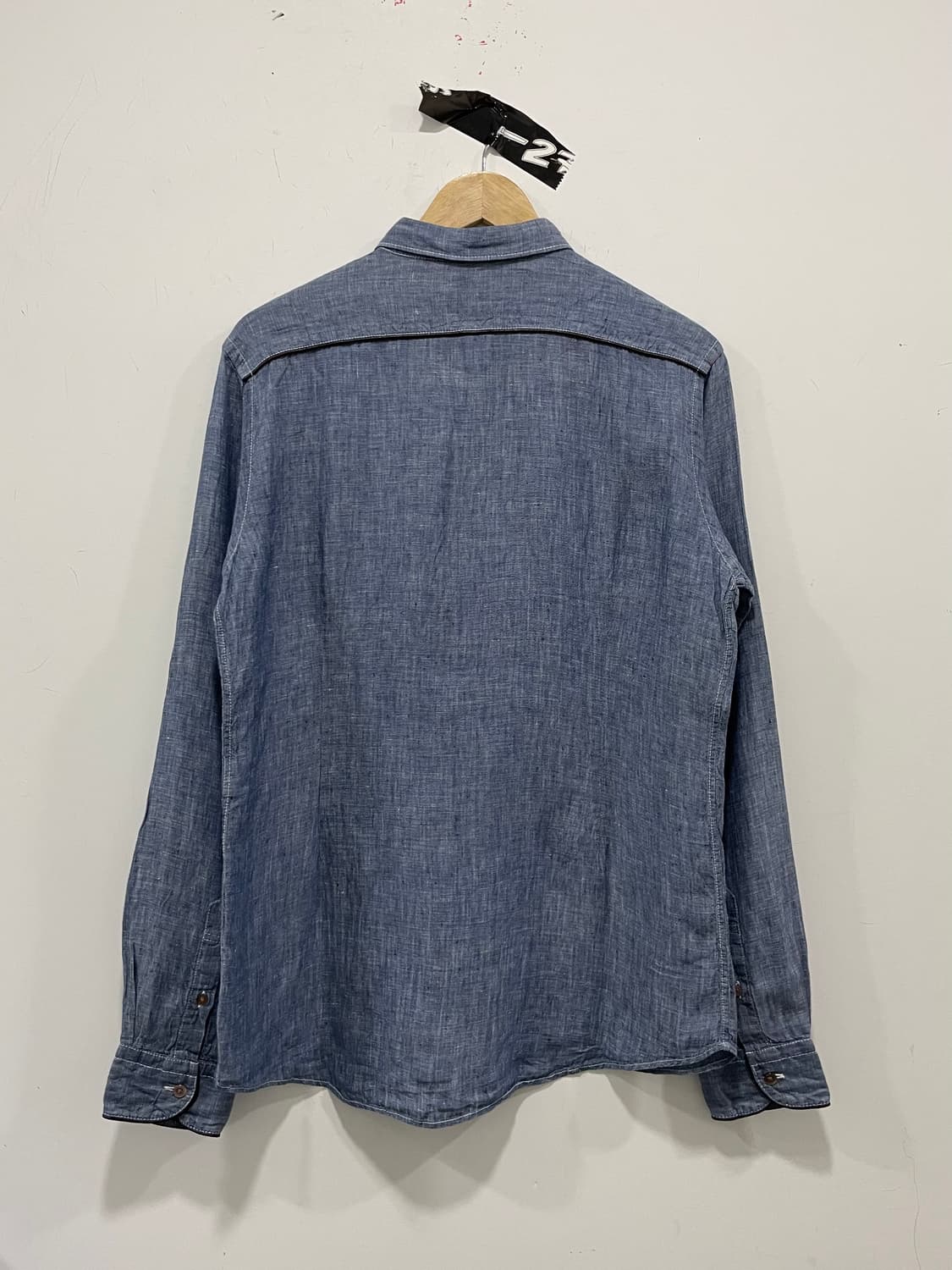 Beams heart 빔즈 하트 레더 파이핑 샴브레이 긴팔셔츠 상품이미지4