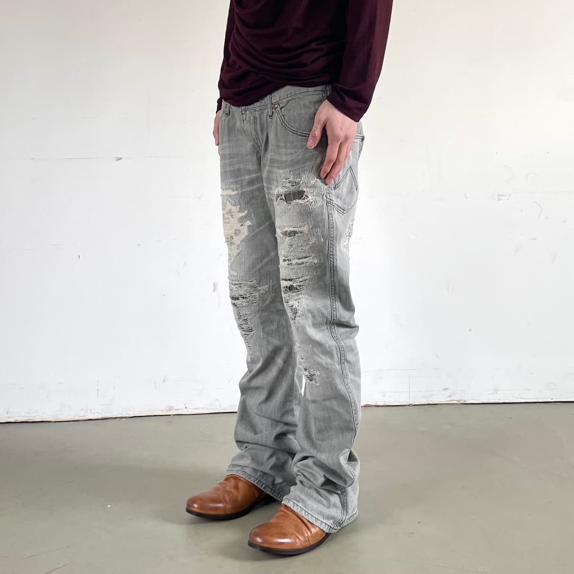 AKM X Wrangler 바나나 플레어 데님 팬츠 상품이미지2