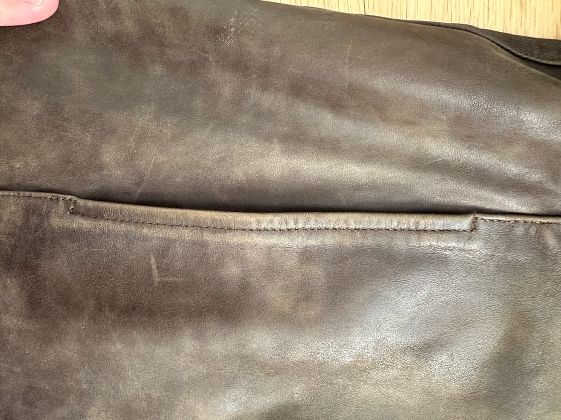 RRL 25ss 핸드디스트레스트 레더 오버셔츠 상품이미지4