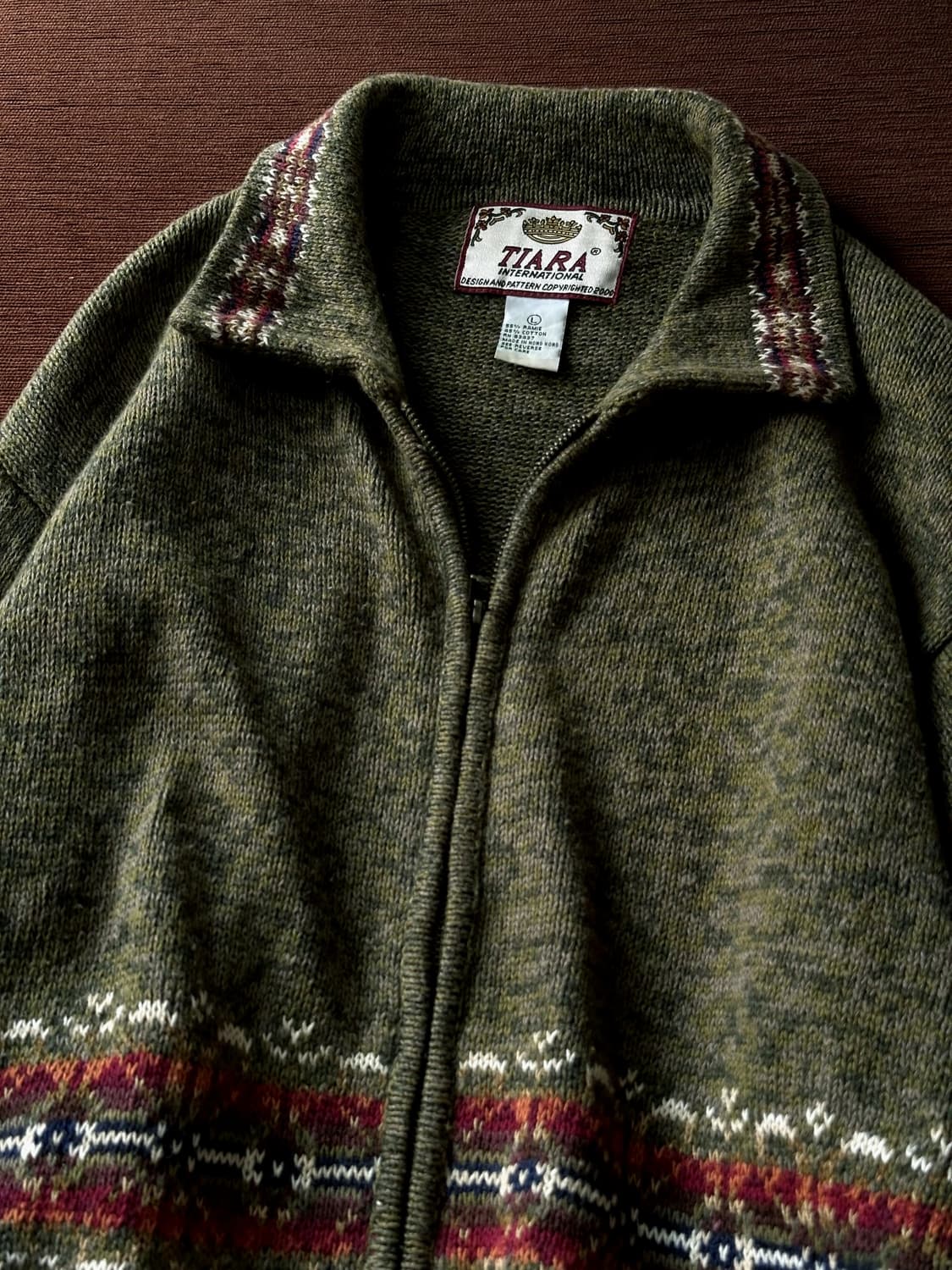 Pattern knitted zip jacket 상품이미지1