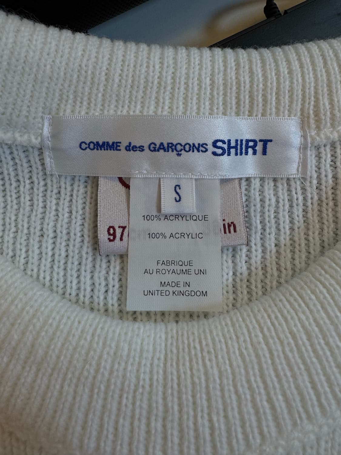 [S]Comme des Garcons 꼼데가르송 아이보리 레터링 니트 상품이미지5
