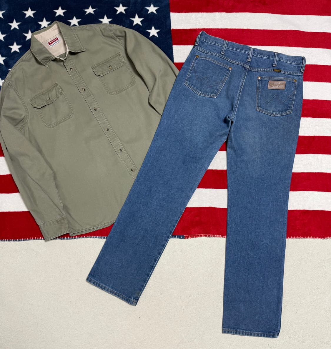 랭글러워크셔츠 Wrangler work shirt 빈티지워크셔츠올리브그린 상품이미지10
