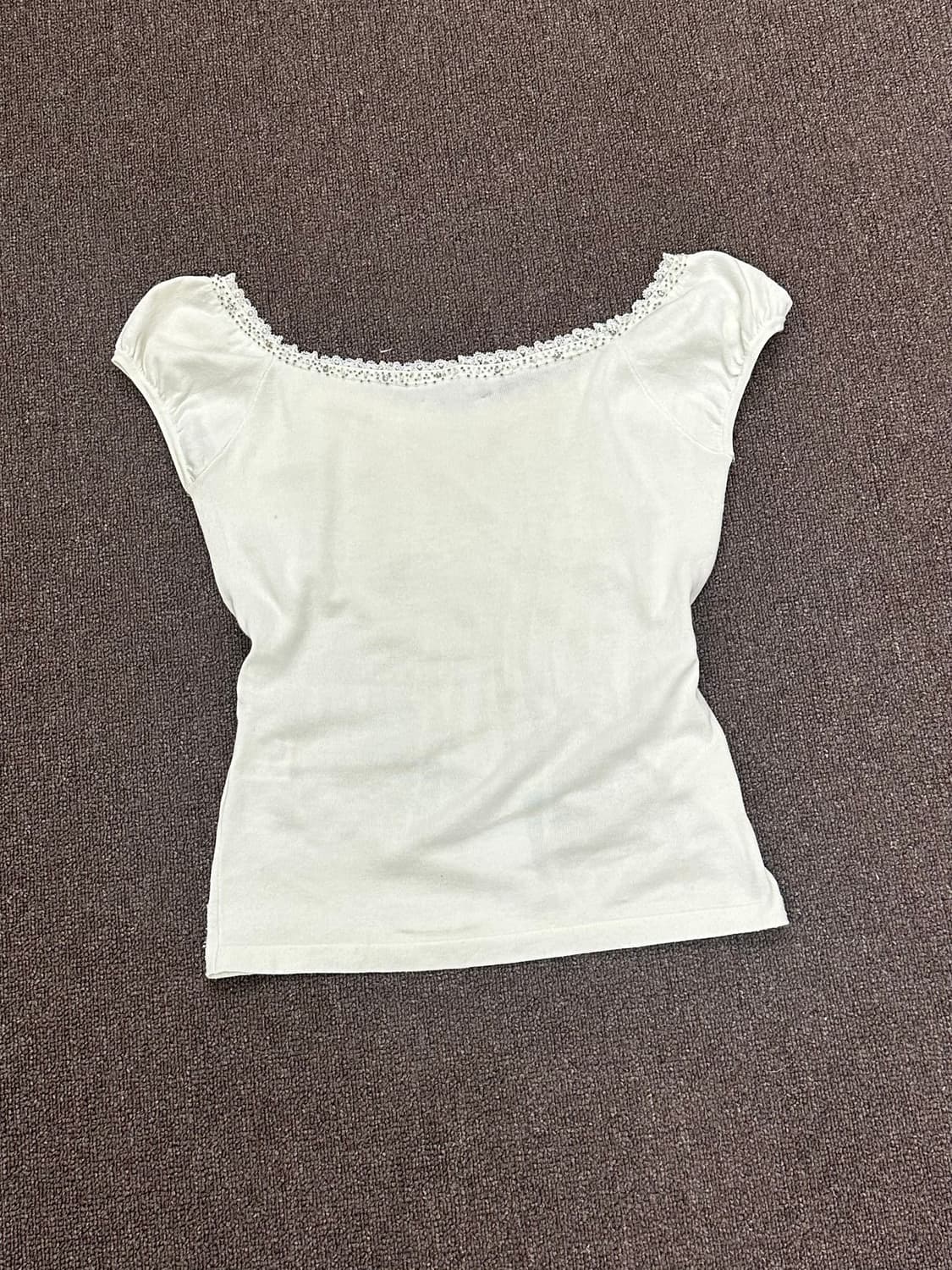 M)Cecil McBEE vintage 민트 큐빅 레이스 퍼플 탑 상품이미지6