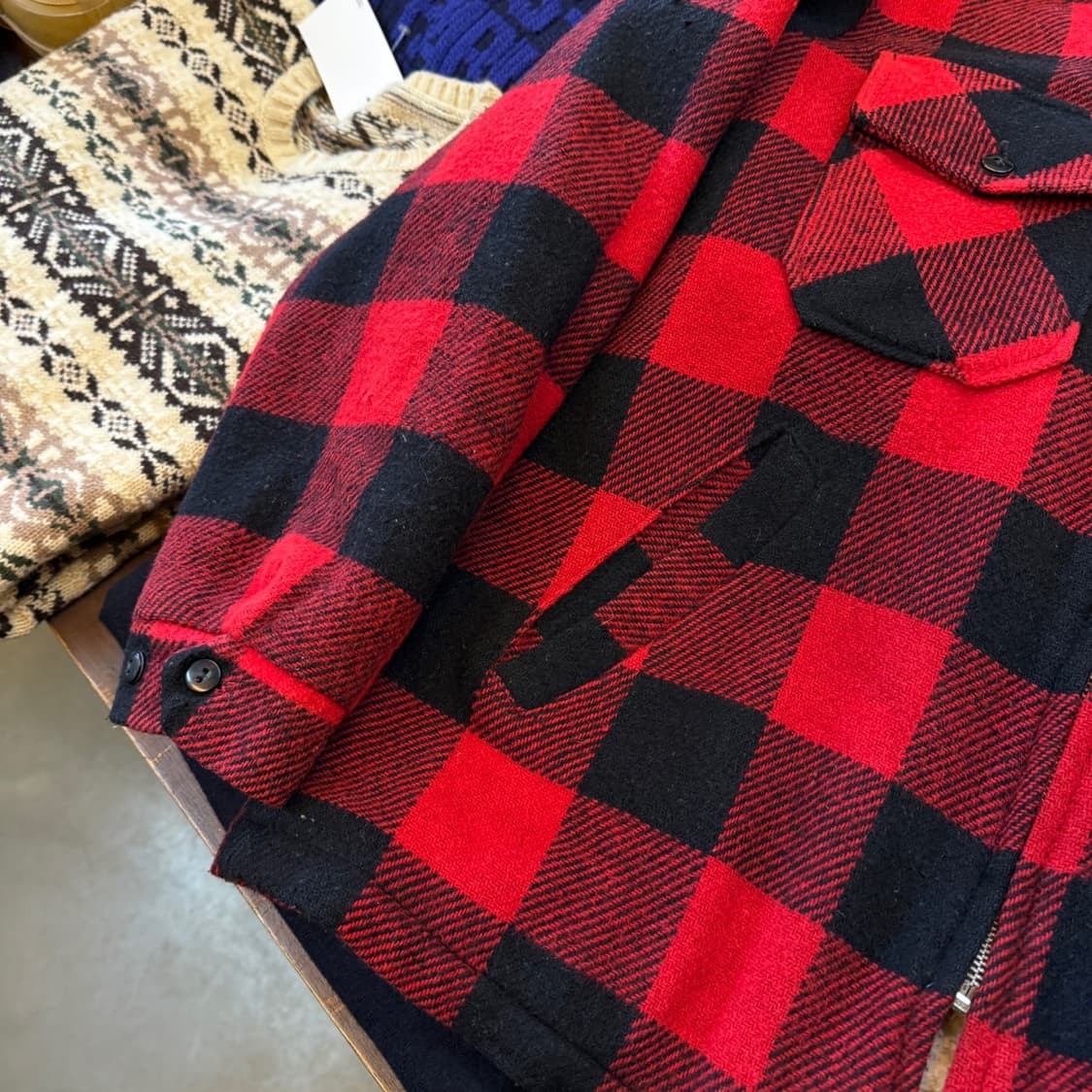 칼 크래프트 미국 빈티지 버팔로 체크 집업 USA 자켓 상품이미지3