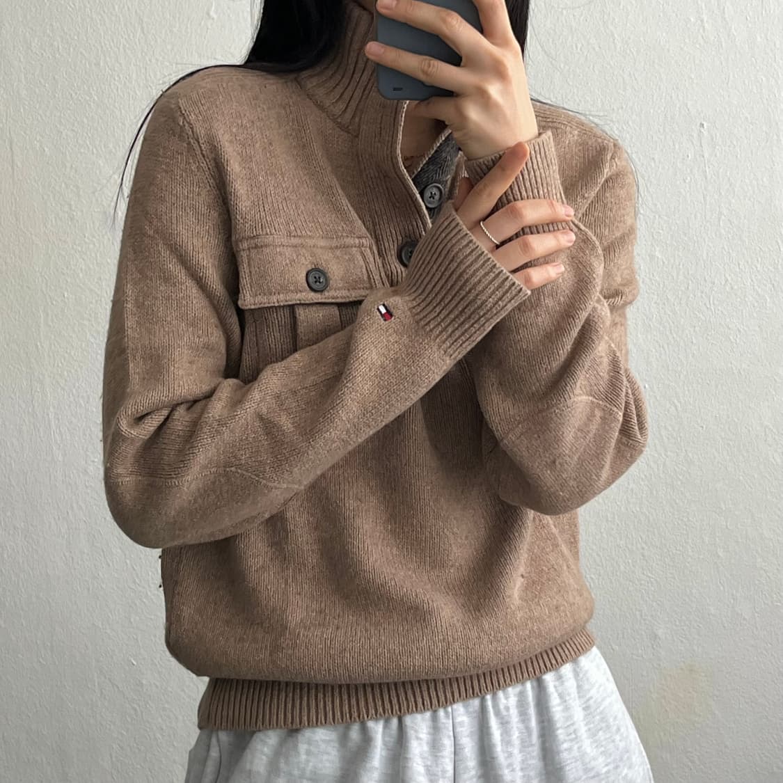 S) 타미힐피거반집업니트 A1008 상품이미지1