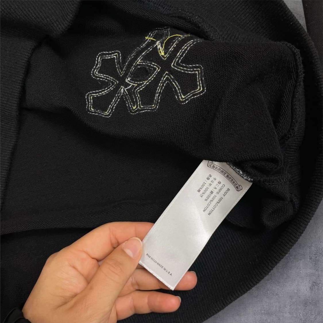 크롬하츠 레플리카 블랙 크로스 패치 맨투맨 XL 상품이미지4