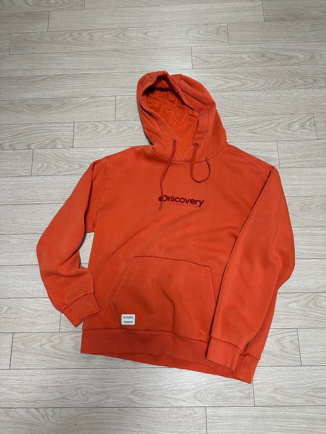 이걸로 우빵잡자. 디스커버리 후드티 주황색 오랜지 씻 상품이미지2