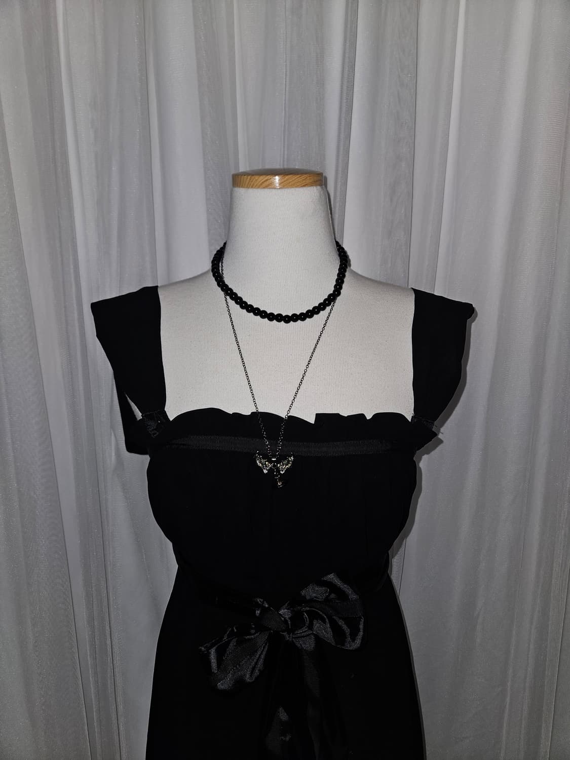 willselection 블랙 리본 히메 드레스 상품이미지2