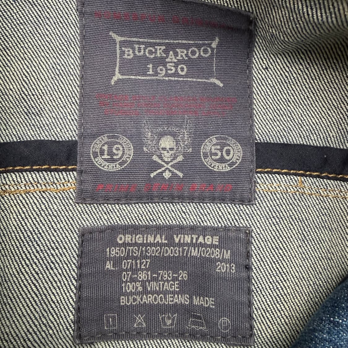 버커루 빈티지 y2k 아이스워싱 데님 바이커 자켓 M 상품이미지7