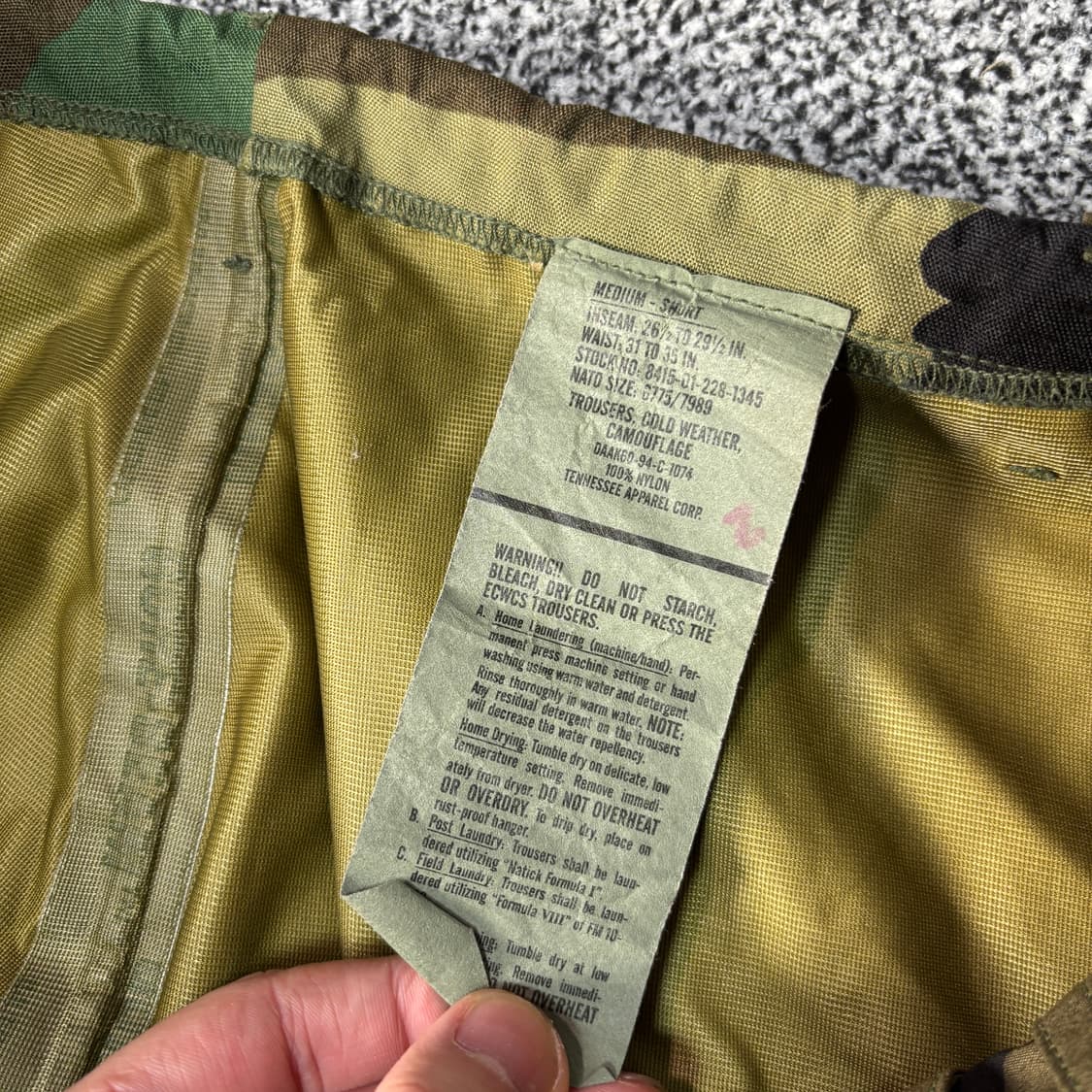 테네시 어패럴 카모플라쥬 고어텍스 트라우저 (31to35) 상품이미지5