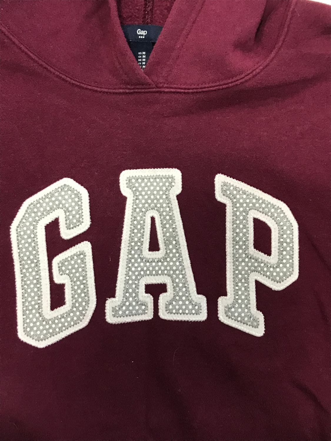 갭 도트 버건디 후디 후드 상품이미지2