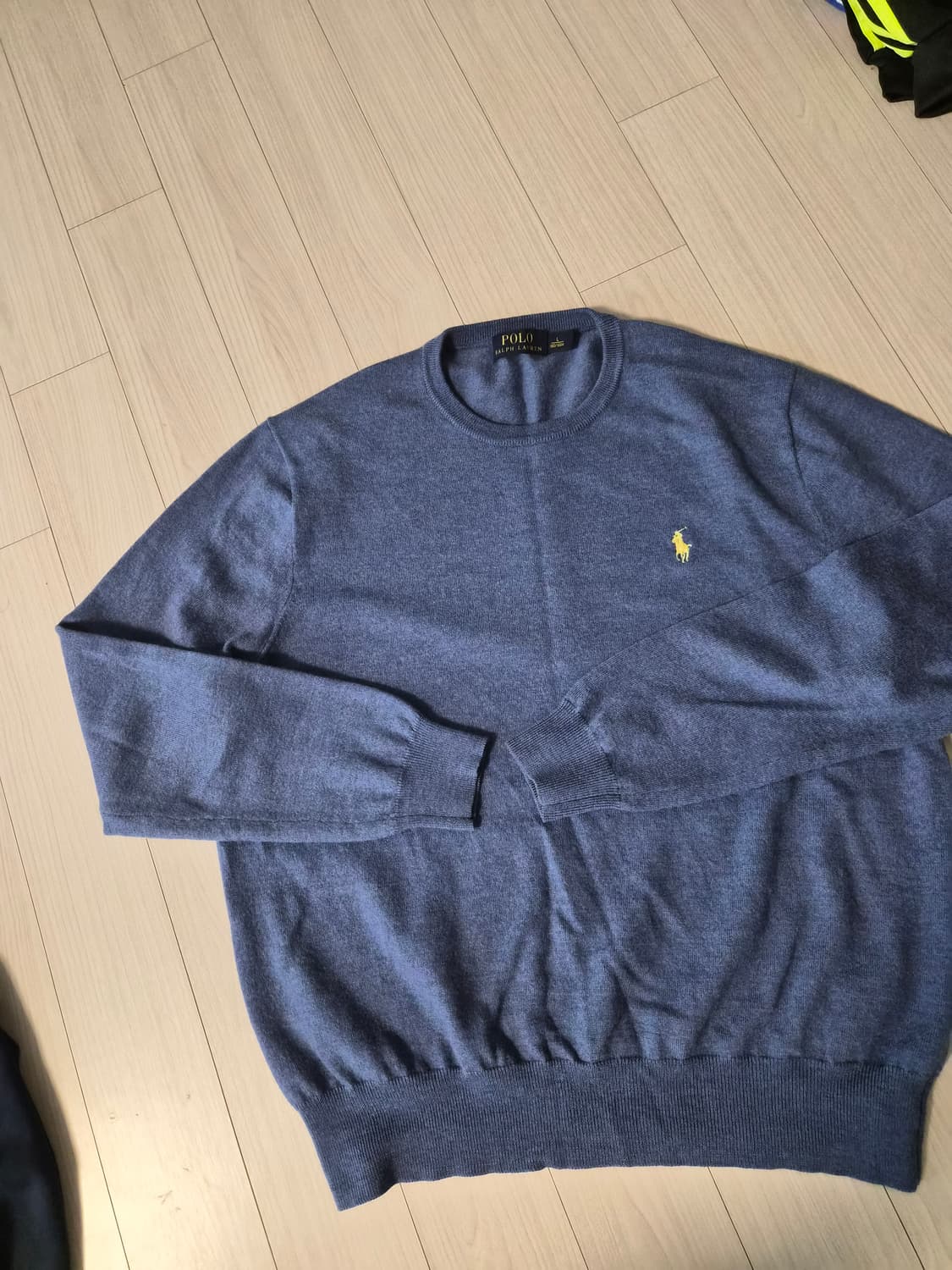 폴로 랄프로렌 메리노 울 크루넥 니트 (블루/L) 상품이미지3
