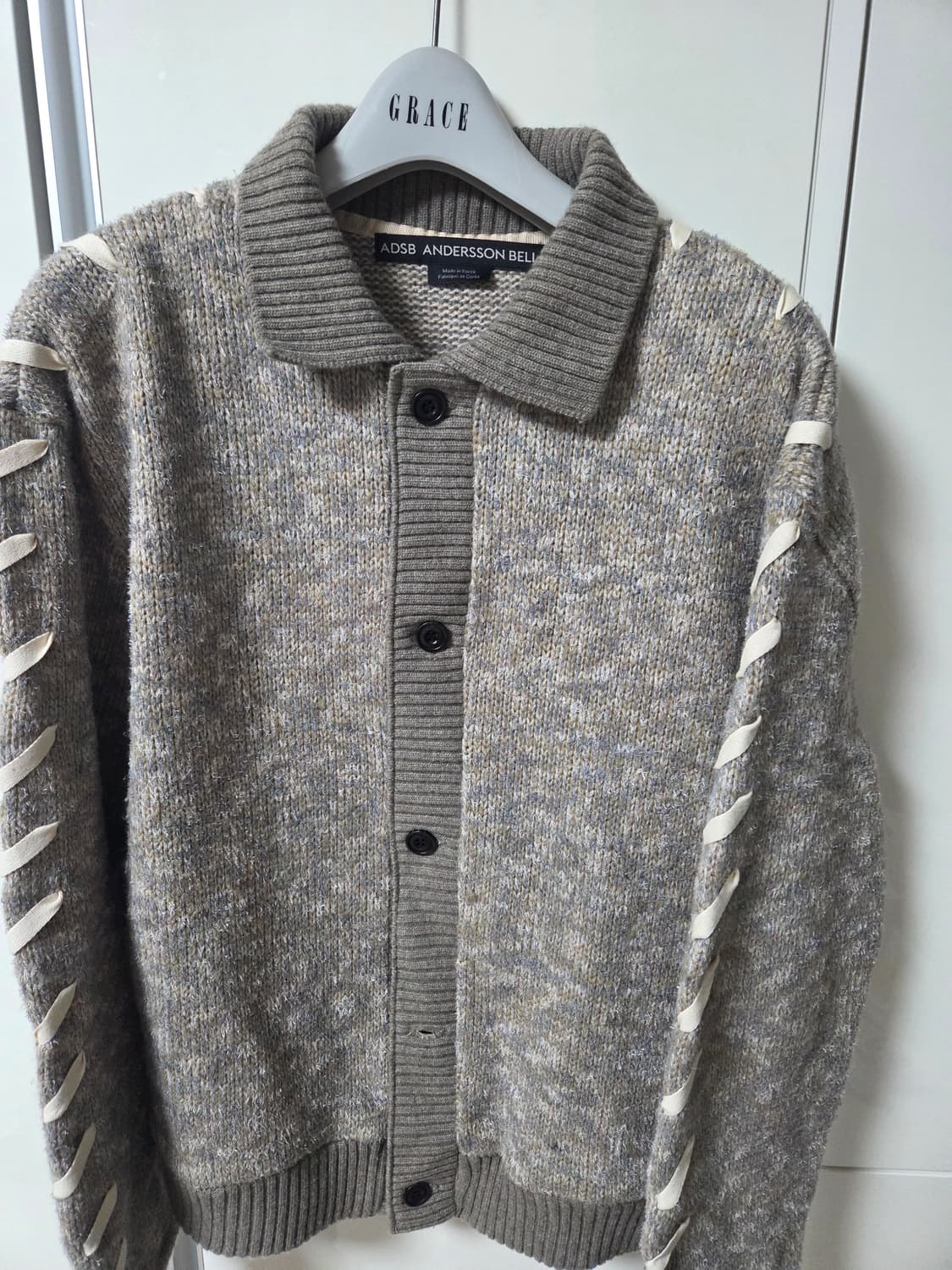 앤더슨벨 언블리치드 레이스업 가디건 상품이미지3