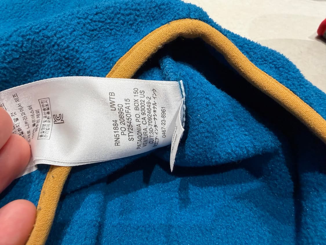 10s 파타고니아 신칠라 블루 옐로우 S 상품이미지4