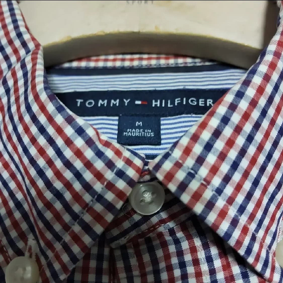 타미힐피거 남성 카라 남자 셔츠 남방 체크  M 100 상품이미지4
