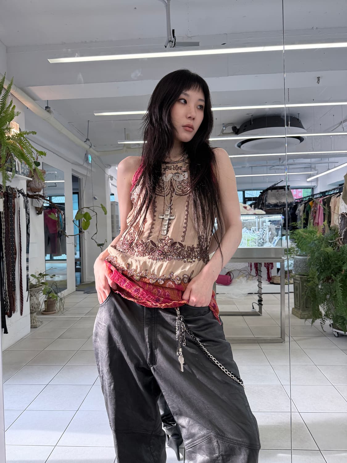 spangle beads ethnic top 상품이미지2