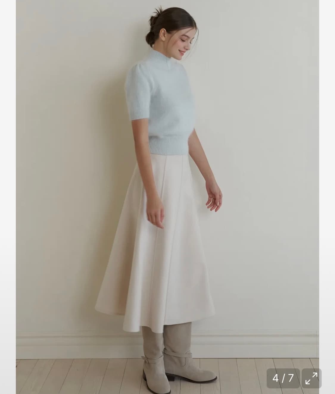 새상품) 리엘 노엘 플레어 스커트 아이보리 무료배송 상품이미지2
