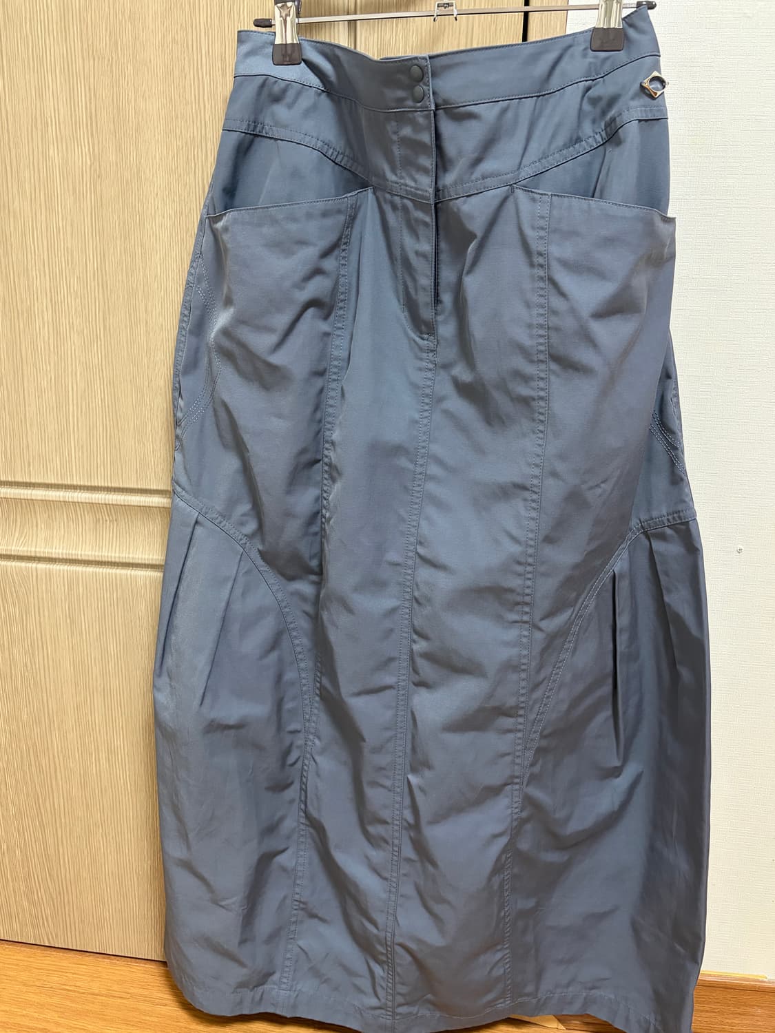 미스치프 롬버스 롱 스커트 블루 그레이 상품이미지2