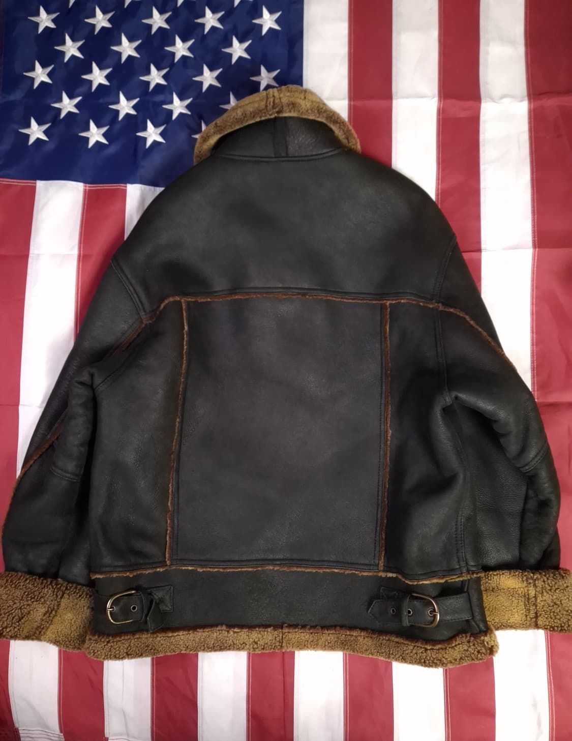 오리지날 90's 베네통 빈티지 리얼레더 무스탕 상품이미지9