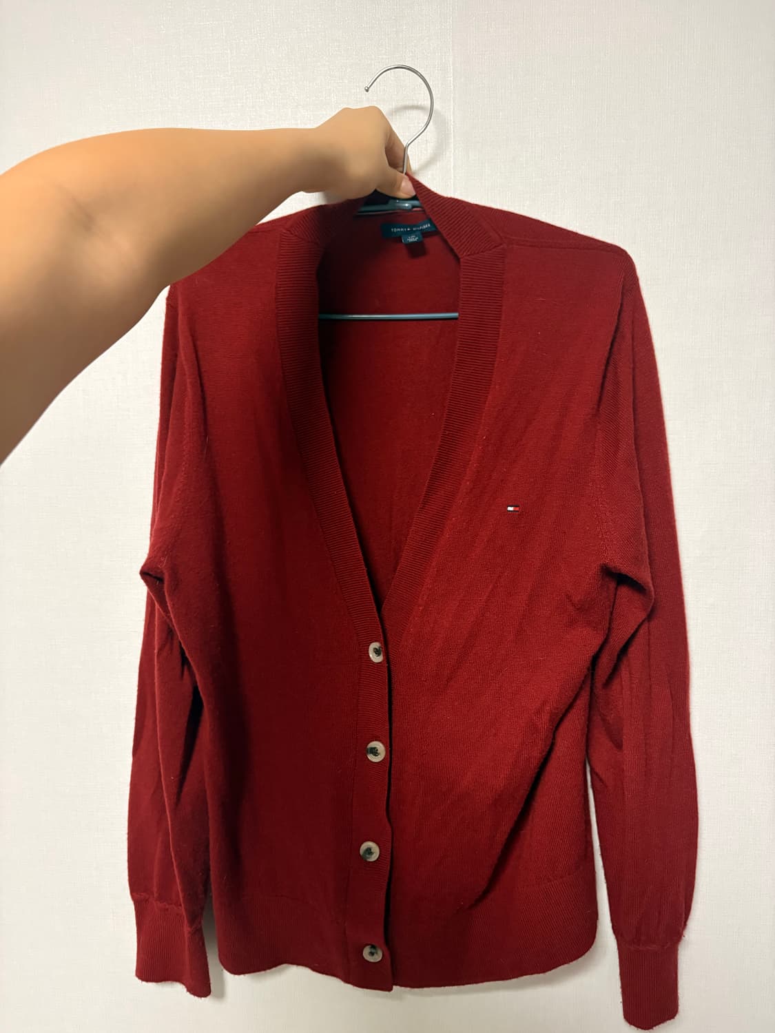 타미힐피거 버건디 레드 가디건 L 상품이미지1