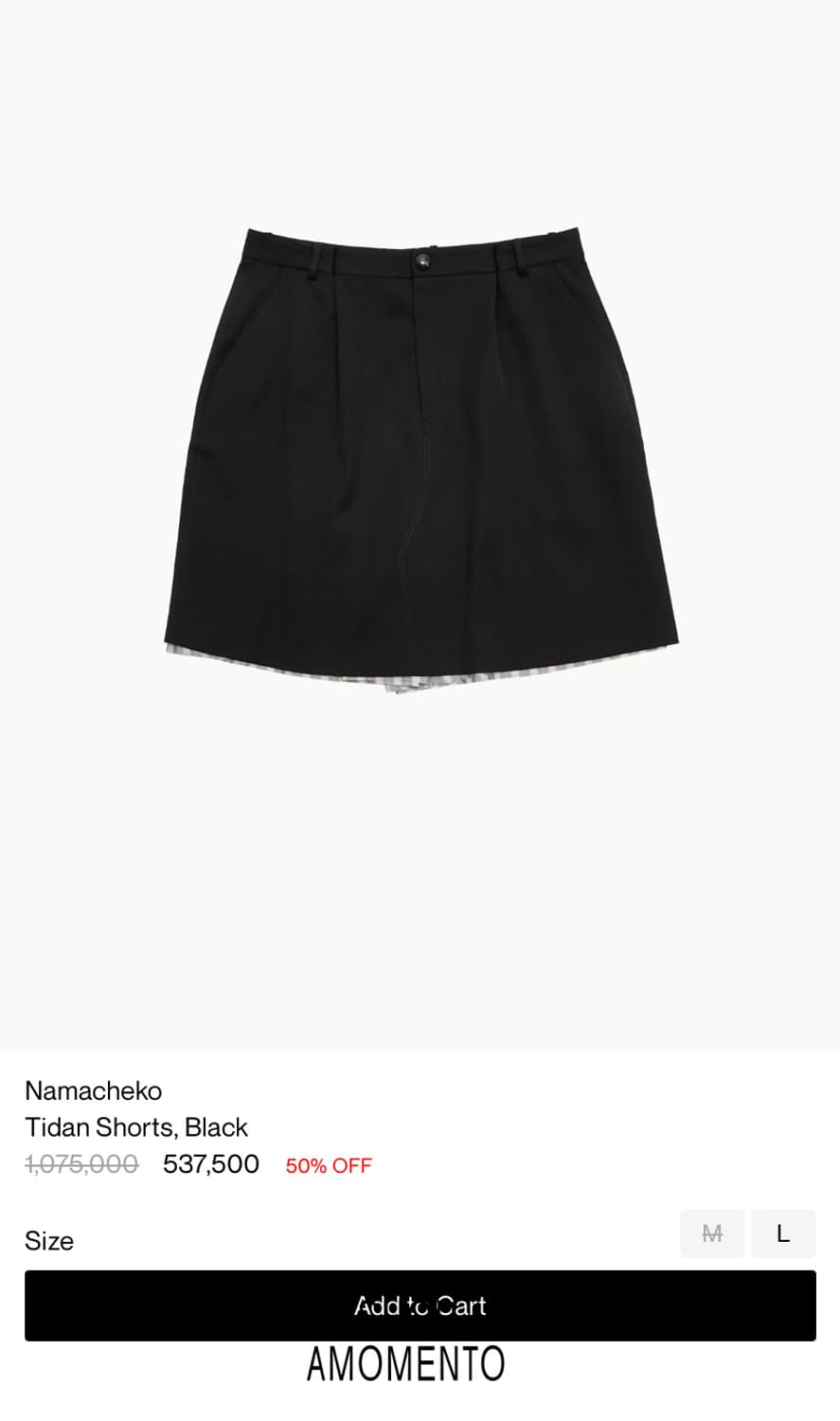 나마체코 Namacheko Tidan Shorts, Black[46] 상품이미지1