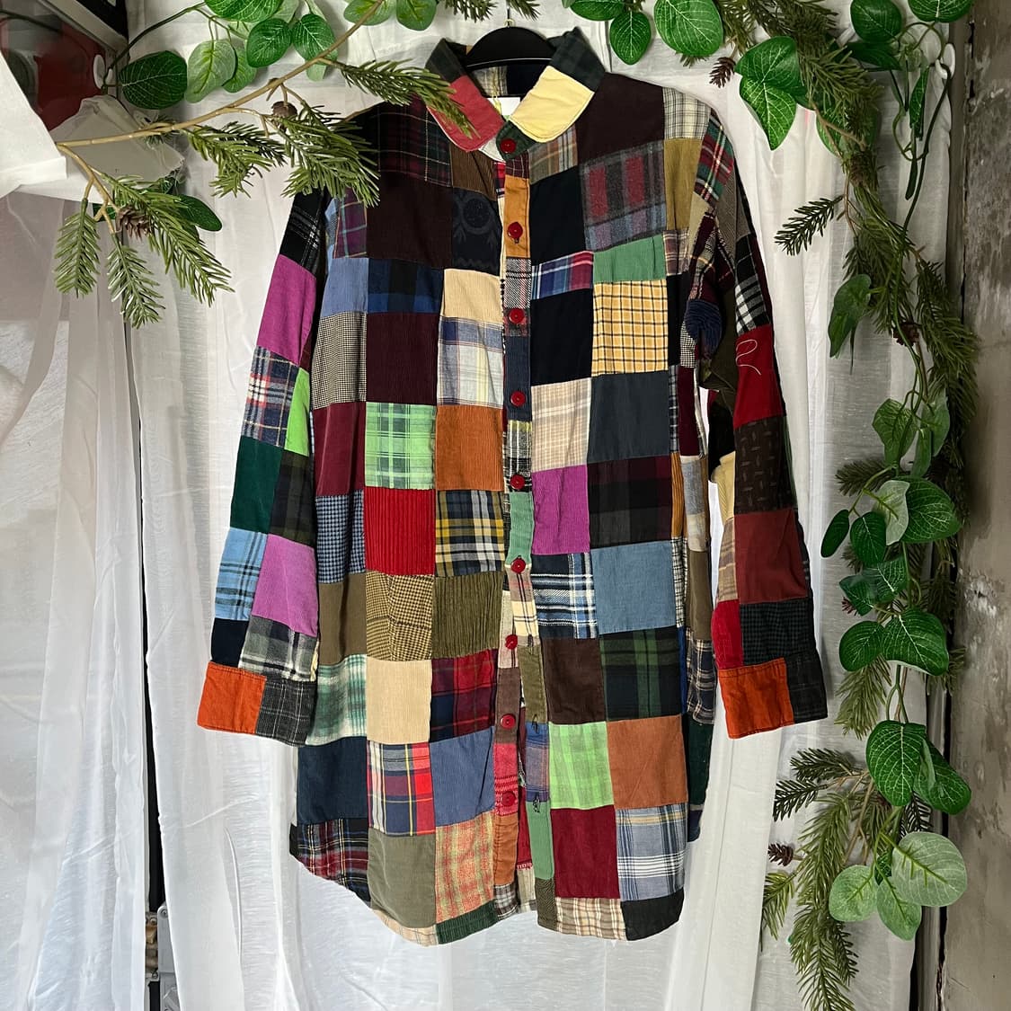 패치워크 체크 남방 상품이미지1