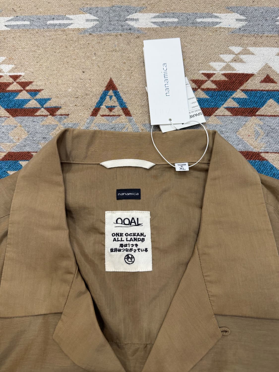 [XL][110] 나나미카 오픈카라 셔츠 베이지 (CUPRO) 상품이미지7