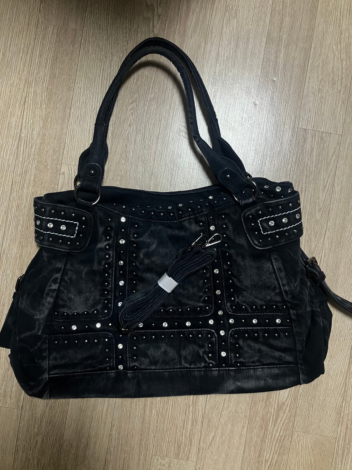 워싱 흑청 리벳 투웨이백 상품이미지3