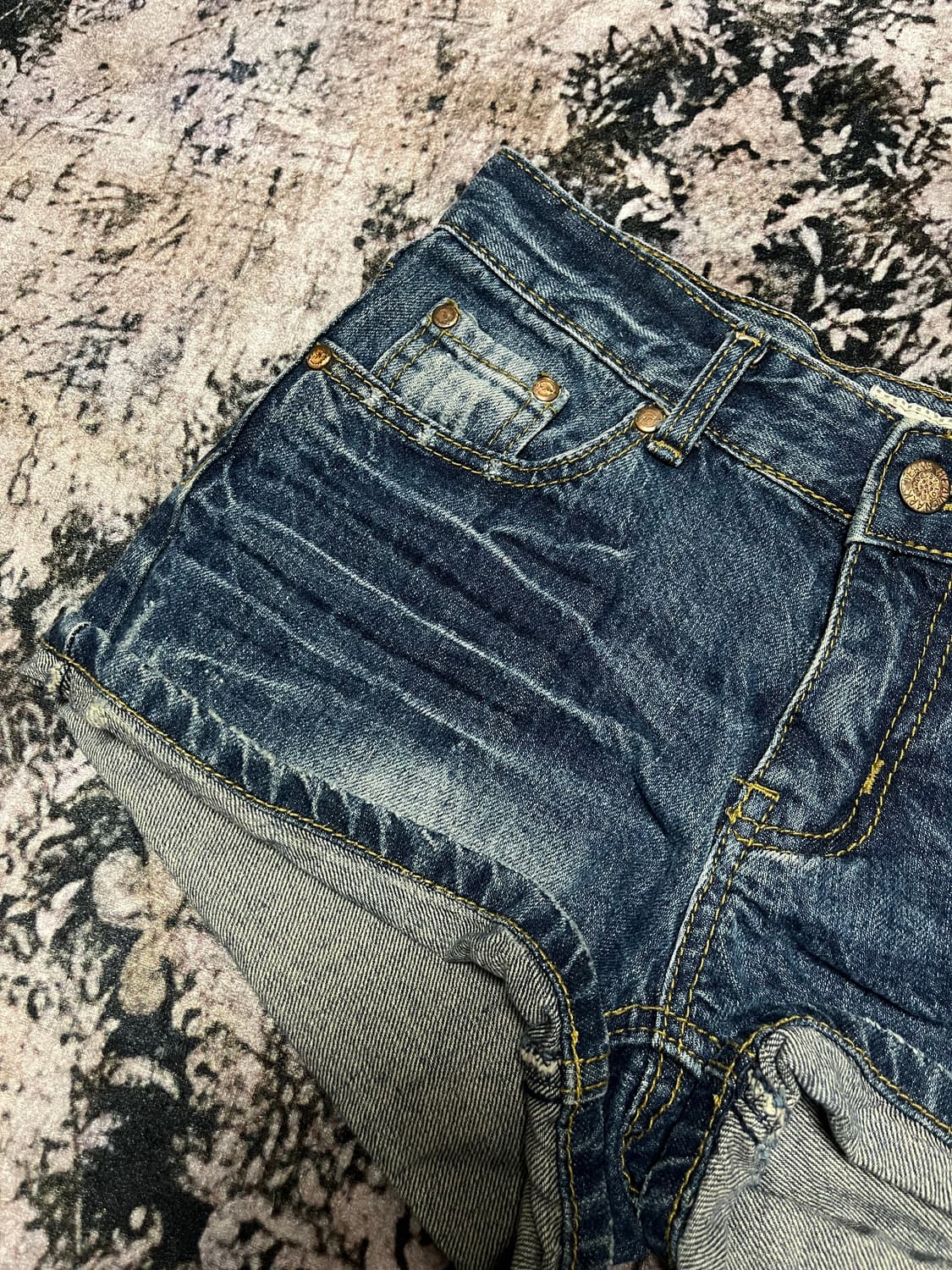 빈티지 워싱 데님 숏츠 M 상품이미지4