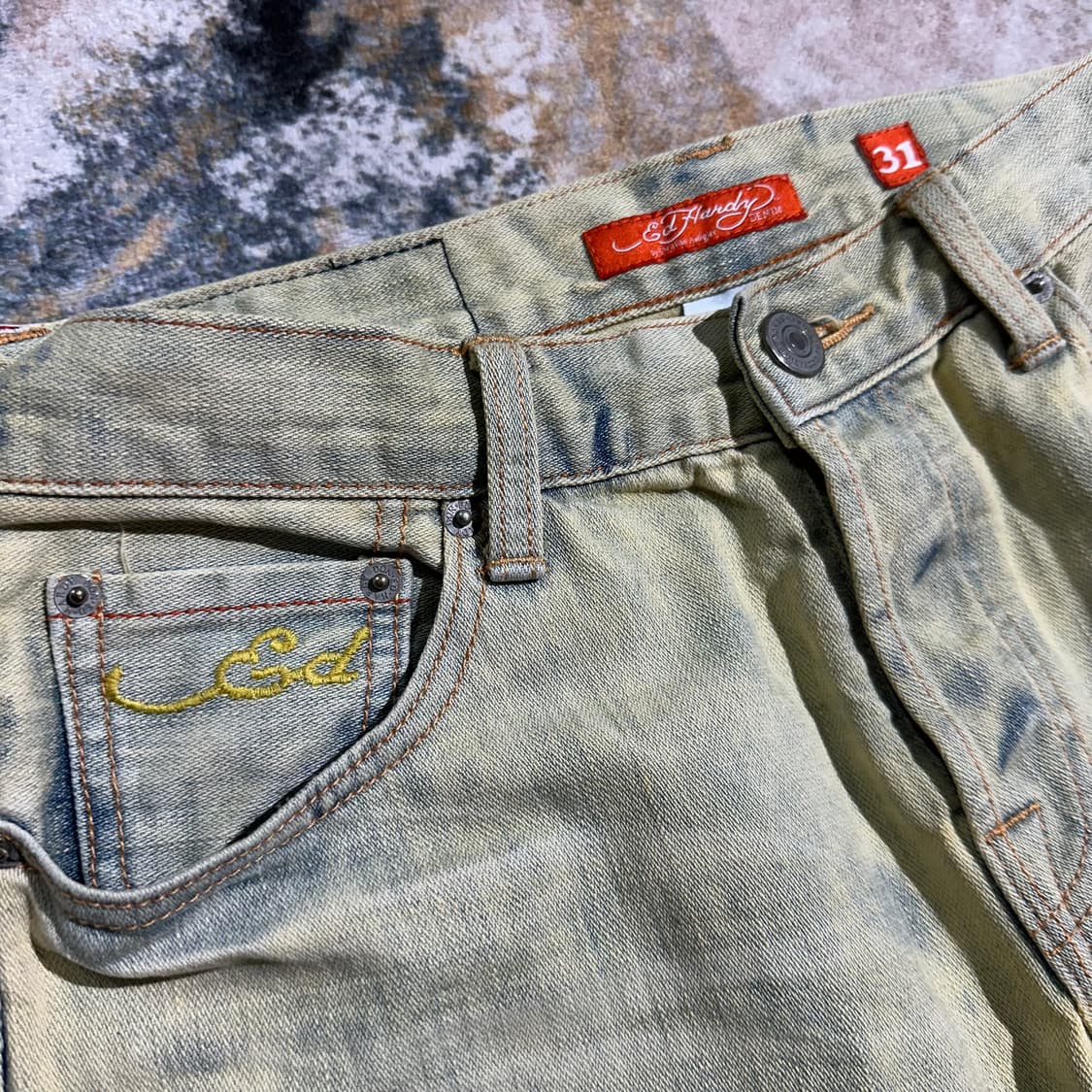 Ed Hardy 타이거 자수 워싱 데님 팬츠 상품이미지6