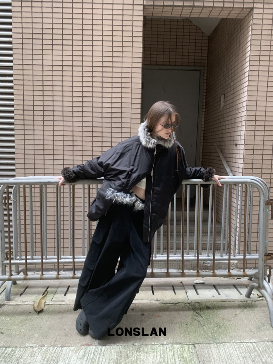 lonslan 하이넥 리버서블 퍼자켓 lamb wool 상품이미지6