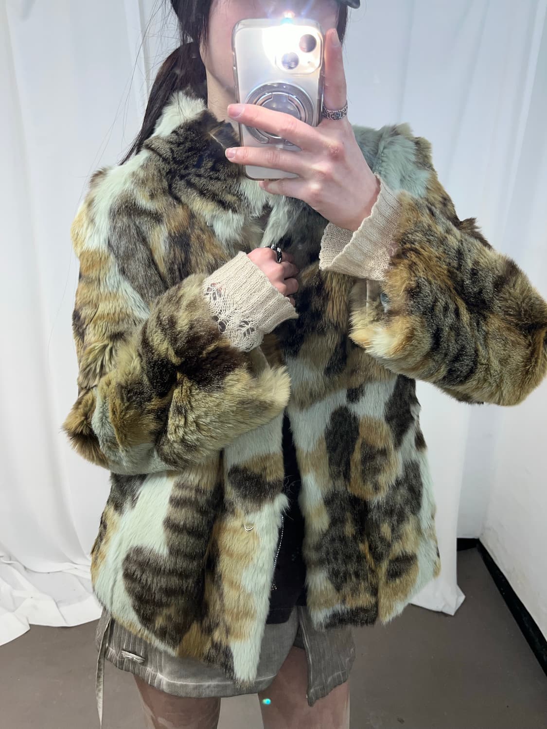 페어리 그런지 무드 래빗퍼 코트 상품이미지2