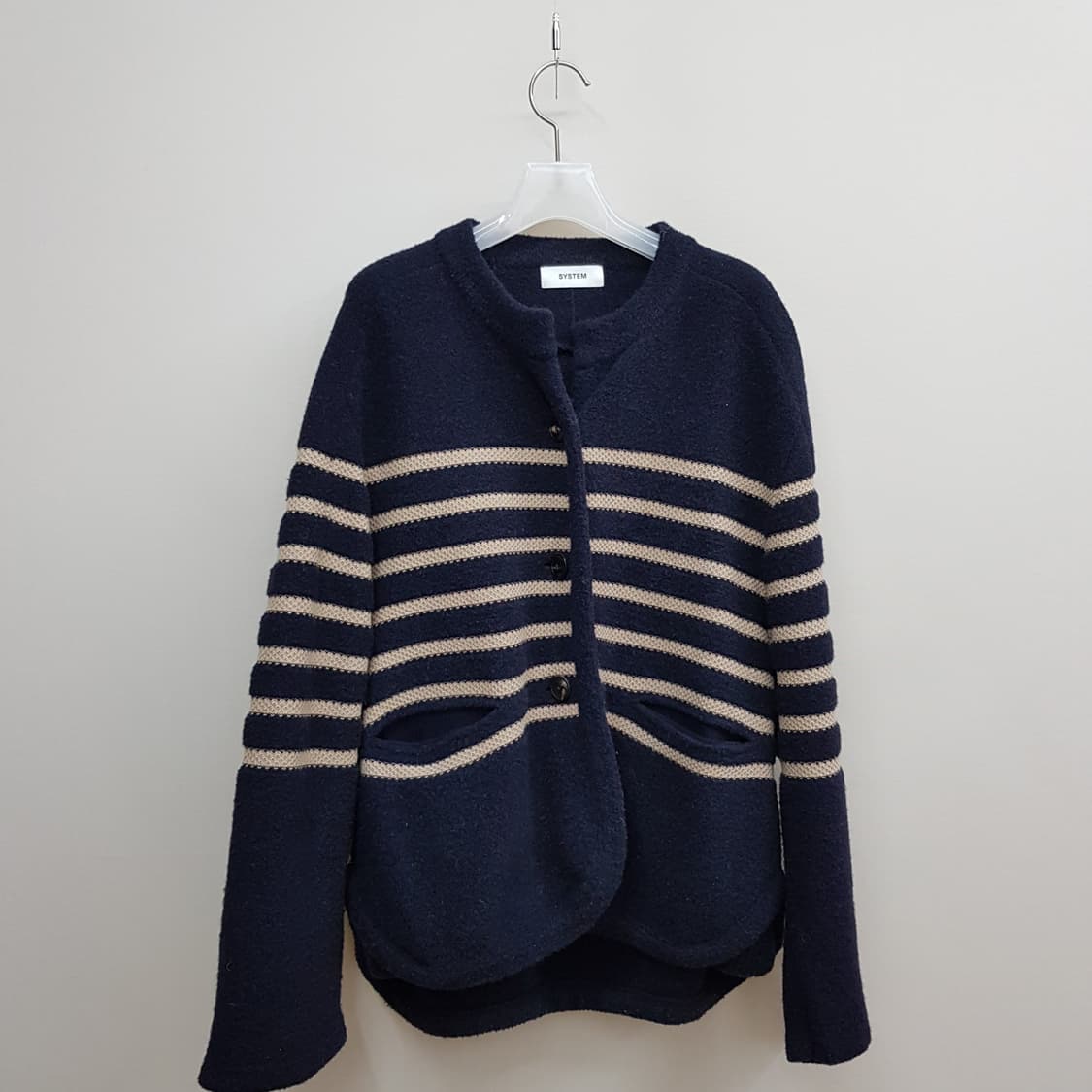 한섬 시스템 2022 스트라이프 울 니트 가디건 F사이즈 상품이미지2