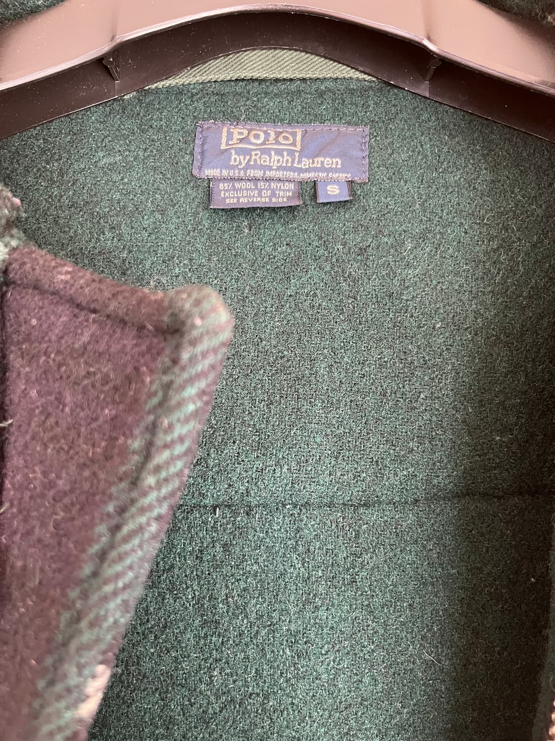 폴로 랄프로렌 체크 롱 더플 코트 상품이미지3