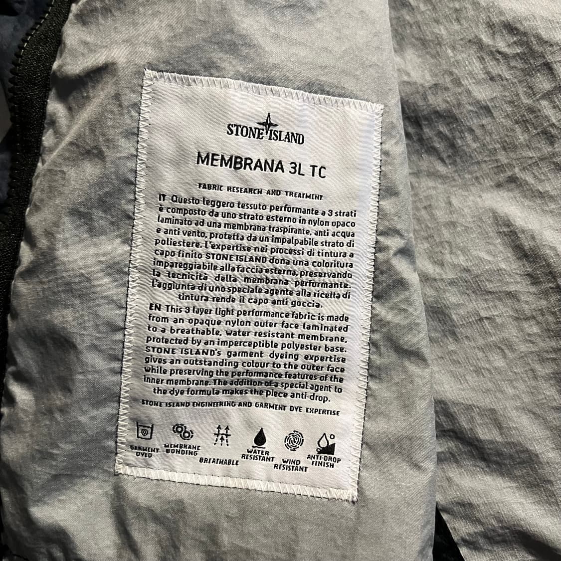{상태S급/오케이몰판} 스톤아일랜드 맴브라나 3L TC 바람막이 자켓 상품이미지5