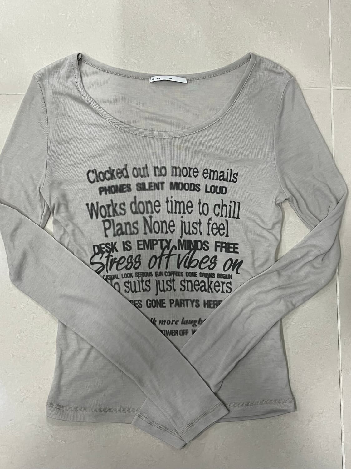 보헤미안서울 SMUDGED LETTERING T, BEIGE 상품이미지4