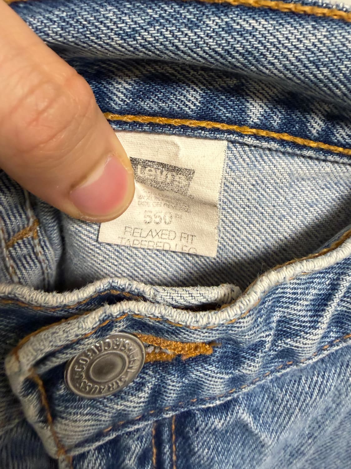 빈티지 리바이스 550 릴렉스 테이퍼드 핏 연청 상품이미지4