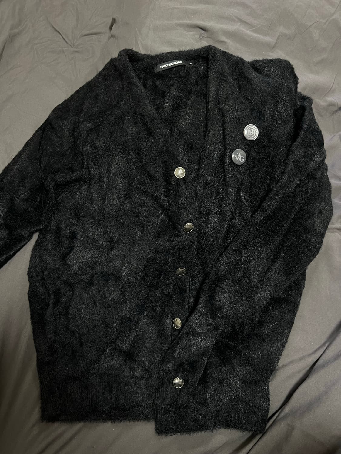 해칭룸 헤어리 가디건 블랙 상품이미지2