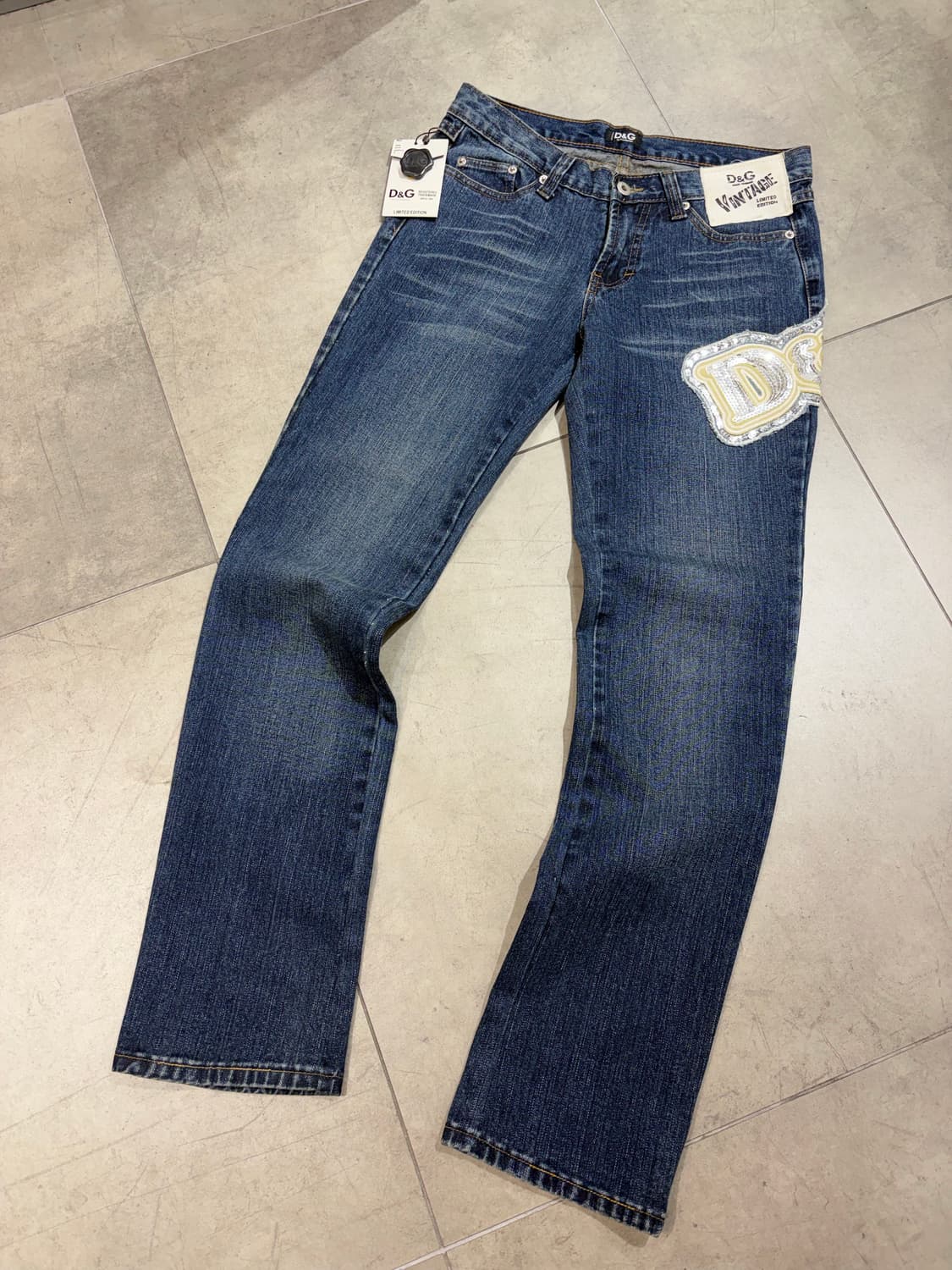 돌체앤가바나 스팽글 y2k 데님팬츠 상품이미지2