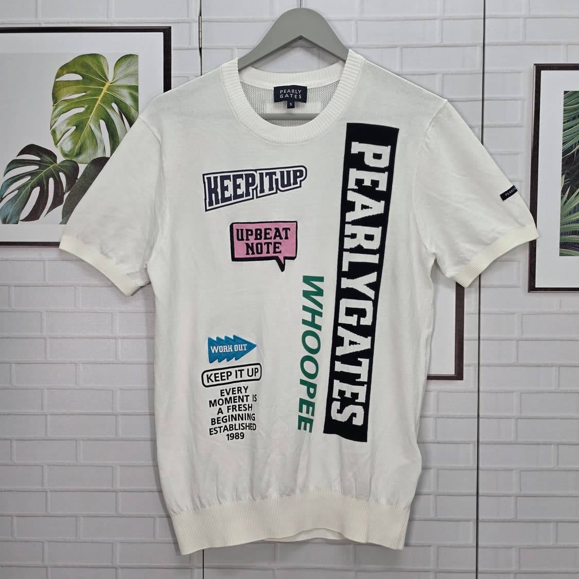 2023년 파리게이츠 자카드 골프 반팔 니트 티셔츠 100 5사이즈 상품이미지1