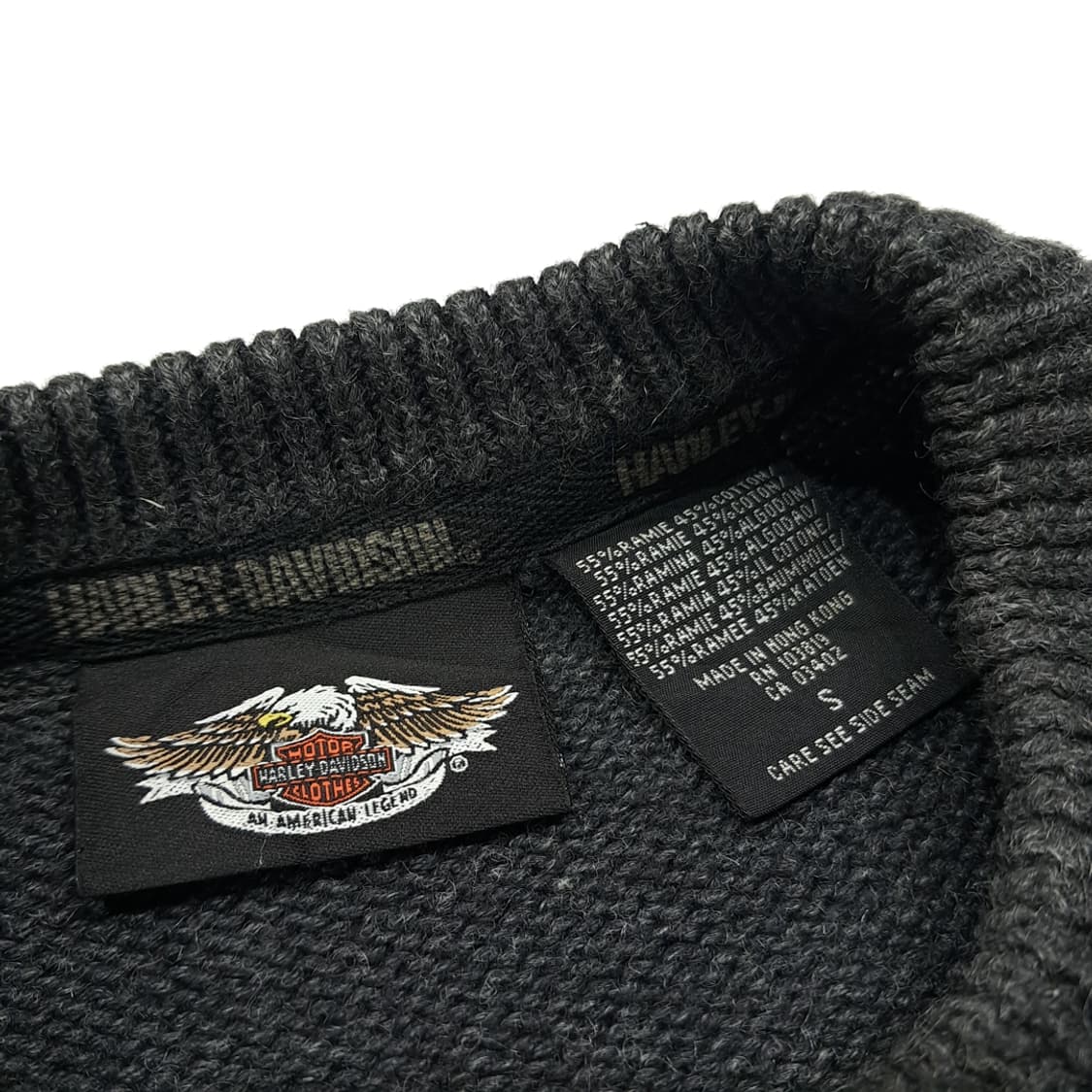 CL111 S 할리데이비슨 홍콩판 라미 & 코튼 모터사이클 자수 니트 상품이미지3