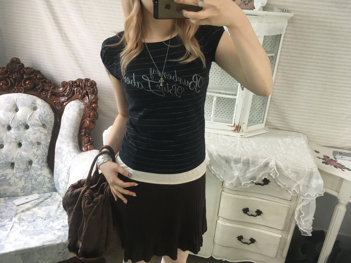 버버리 블루라벨 스트라이프 반팔 티셔츠 상품이미지5