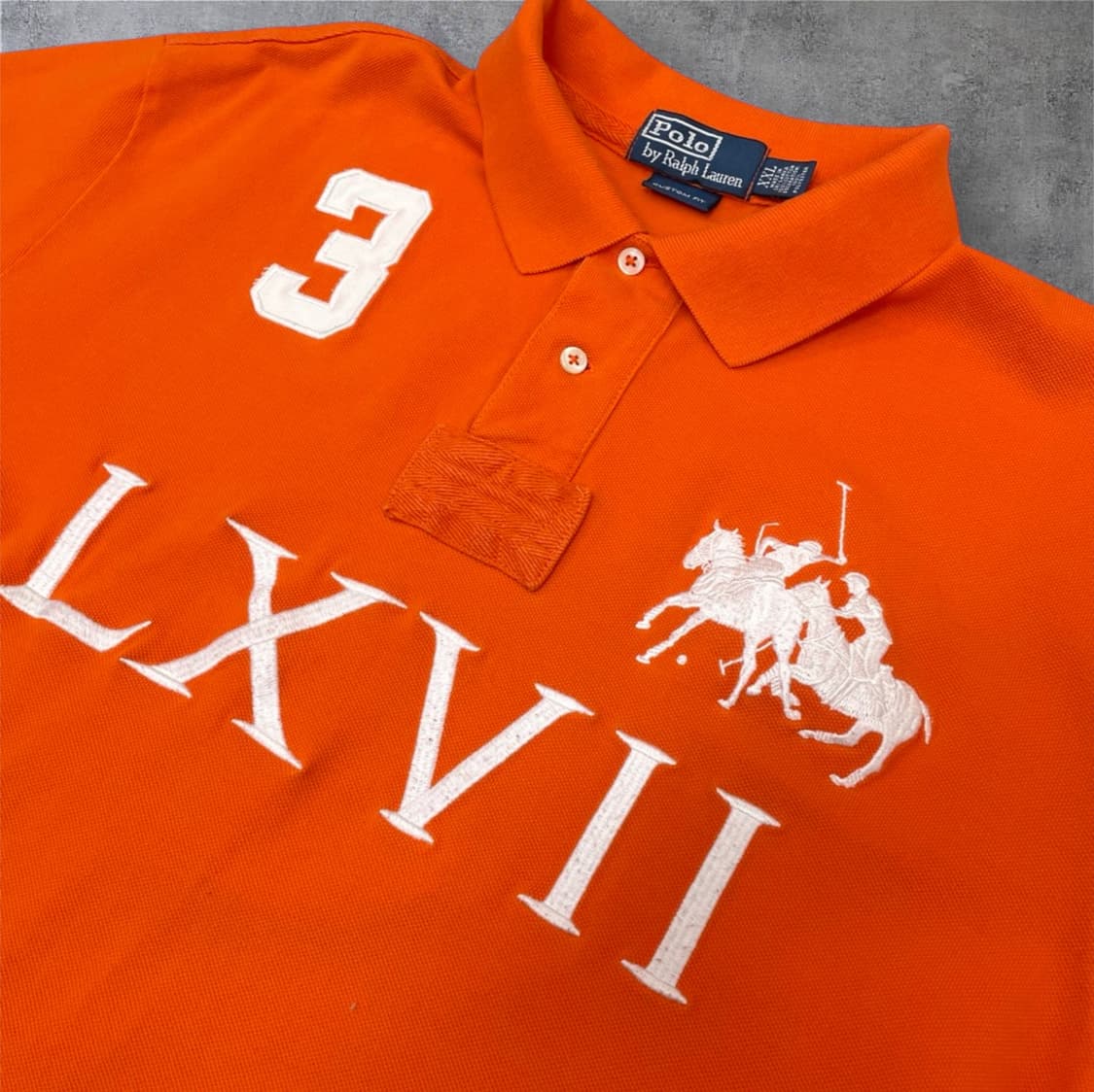 폴로 랄프로렌 오렌지 빅포니 럭비 반팔 카라티 2XL 상품이미지5